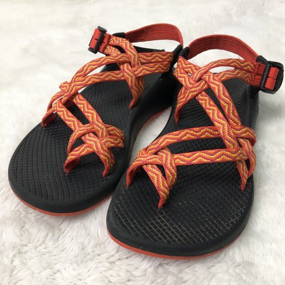 Chaco Shoes - Chaco ZX Vibram Womens Chevron Orange Yellow Sandals Size 7